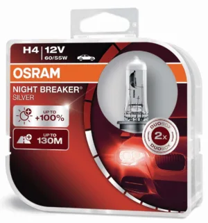 OSRAM Night Breaker Silver H4 100% DUO PACK